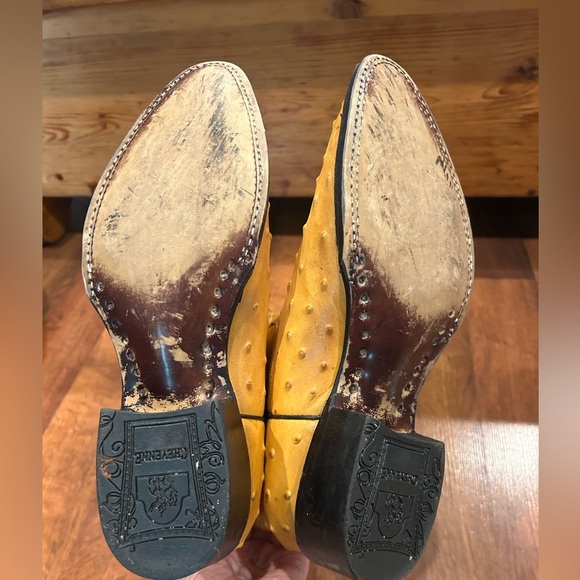 Cheyenne Leather Cowboy Brown Boots Men’s Size 9 Mexican Size 27 Light Brown - Picture 6 of 7